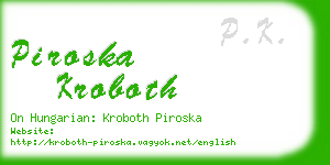 piroska kroboth business card